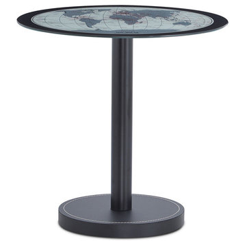 Acme Boli Side Table, Map Glass And Black