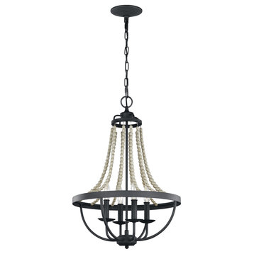 Nori Medium Chandelier, Dark Weathered Zinc / Driftwood Grey