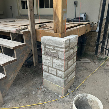 New Credit Valley Natural Stone Masonry Piers Backyard