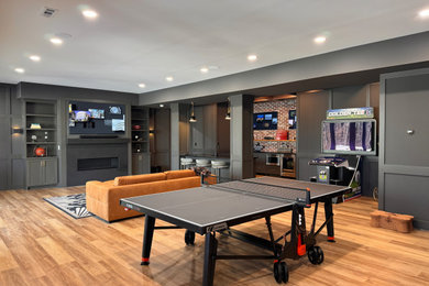 Inspiration for a transitional family room remodel in Nashville