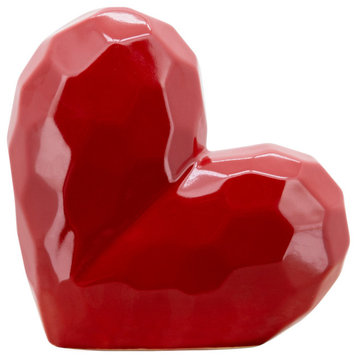 8" Red Heart Table Deco, Red