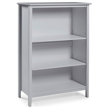 Simplicity 48"H Wood 3-Shelf Bookcase, Dove Gray