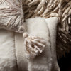 Viscose Shaggy Locks Cream Decorative Accent Pillow by Loloi, 22" X 22", Down/Fe