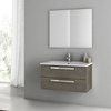 33" Gray Oak Bathroom Vanity Set
