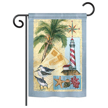 Lighthouse Letters Coastal Decorative Vertical Garden Flag 13"x18.5"