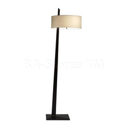 Tilt Dark Brown Wood Floor Lamp - Floor Lamps