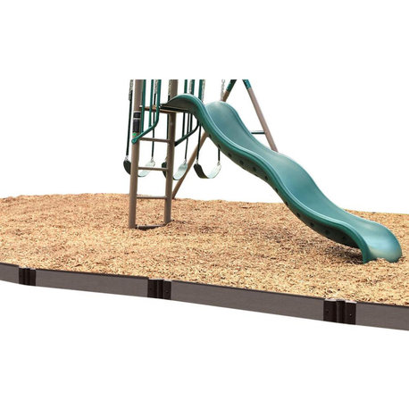 Weathered Wood Straight Playground Border Kit 64' - 1 Profile