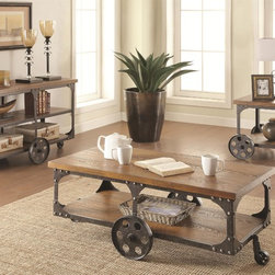 Coaster 3 Pieces Brown Coffee Table Set - Living Room Furniture