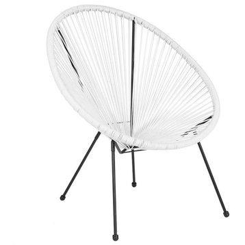 Valencia Oval Comfort Series Take Ten Rattan Lounge Chair, White
