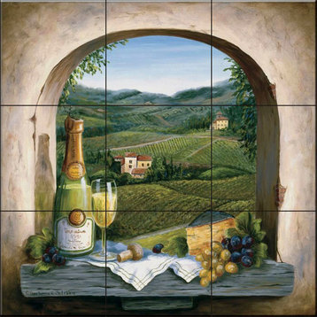 Tile Mural, Champagne Dreams by Barbara Felisky
