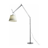 Tolomeo Mega floor lamp with a satin lampshade