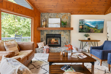 Inspiration for a rustic living room remodel in Other