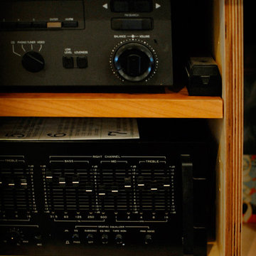 Customized Standard Audio Credenza in Cherry - detail