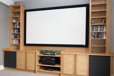 Photo of a contemporary home theatre in Other.