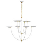 Visual Comfort & Co. - Thomas O'Brien Keira 1 Light Chandelier, Matte White and Hand-Rubbed Antique - This 1 light Chandelier from the Thomas O'Brien Keira collection by Visual Comfort will enhance your home with a perfect mix of form and function. The features include a Matte White and Hand-Rubbed Antique Brass finish applied by experts.