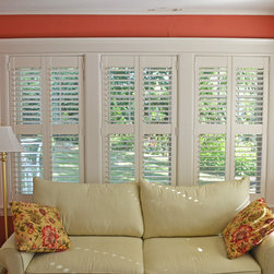 Custom Shutters for Living Room Window Treatments - Interior Shutters