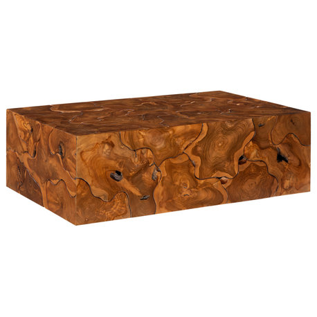 Teak Slice Coffee Table, Rectangle