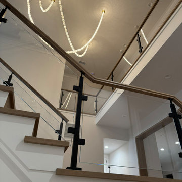 Project #132 | White Oak Staircase with Glass Balustrade