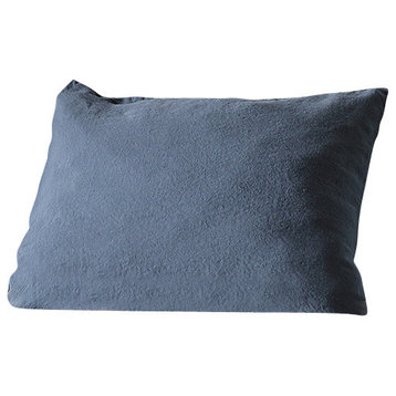 Stone Wached Pillow Case, Blue, Euro Sham