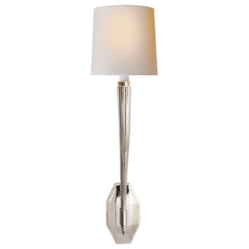 Ruhlmann Single Sconce in Polished Nickel with Natural Paper Shade