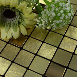Stainless Steel Mosaic Backsplash Kitchen Ideas Brushed Aluminum Art Panel - Tile