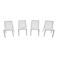Milan Outdoor All Season Resin Chairs, Set of 2, White