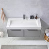 Vegadeo Bath Vanity with Stone Sink Top, Elegant Grey, 48", No Mirror