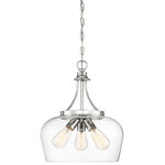 Savoy House - Octave 3-Light Pendant, Polished Chrome - The Octave 3-Light Pendant is a fixture with understated elegance. It features a large shade of curved glass, minimal detailing and a polished chrome finish.