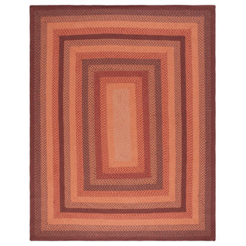 Safavieh Braided Brd651P Bordered Rug, Orange/Rust, 6'x6'
