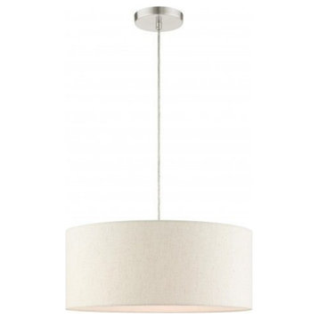 3 Light Drum Pendant in Minimalist Style - 18 Inches wide by 12 Inches