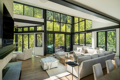 Living room - modern living room idea in Other