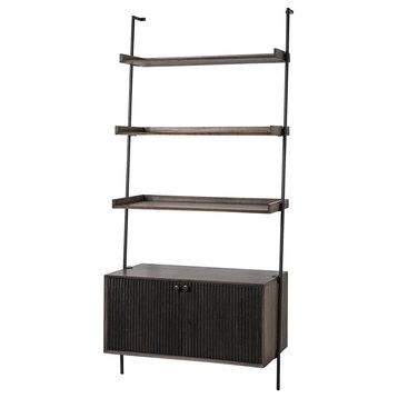 Two Toned Brown Wood Shelving Unit With 3 Shelves