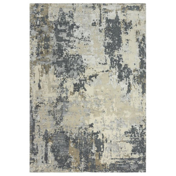 Alora Decor Noble 9' x 12' Abstract Ivory/Gray/Brown/Beige Hand Knot Area Rug