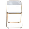 Lawrence Acrylic Folding Chair With Gold Frame, Clear