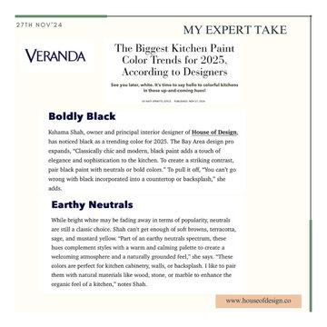 Expert Opinion featured in Veranda magazine