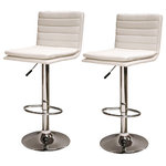 Buffalo Corporation - Amerihome BS43WSET Modern Ripple Back Bar Stools, Set of 2, White - Set includes 2 bar stools