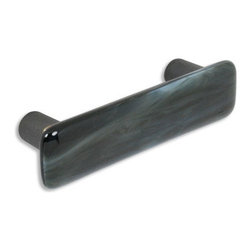 CKP - Art Glass Pull, Charcoal Swirl, Oil-Rubbed Bronze Base - Cabinet And Drawer Handle Pulls