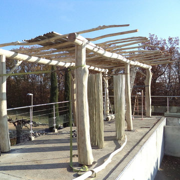 réalisation d'une pergola en bois flotté