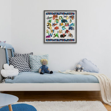 "Alphabet Jungle Cross" Framed Painting Print
