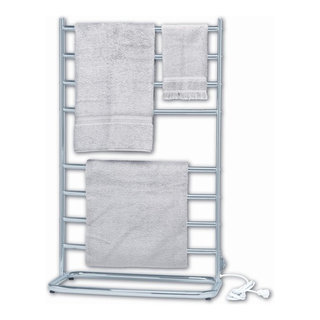 Cosway Wall Mounted Heated Drying Rack Electric 145W Towel Warmer 8 Square  Bars