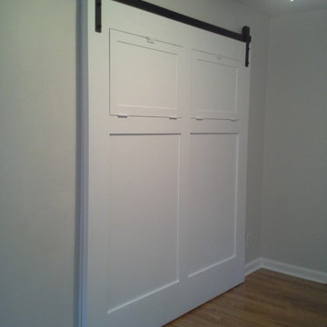White sliding interior barn door