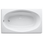 Kohler - Kohler 6036 60"x36" Drop-In Bath, White - Update your bathing experience with long-lasting style. This 5-foot bath's dramatic oval-shaped basin complements a wide range of bathroom decors.