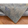 Battleship Gray Abstract Design Wool and Silk Hand Knotted Rug 3' x 5'