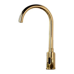 Wella Goose Neck Sensor Faucet B510 - Gold Tone Finish - Bathroom Sink Faucets