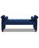 Jocelyn Roll Arm Tufted Bench with Bolster Pillows, Navy Blue Velvet