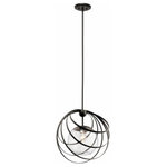 Kichler Lighting - Kichler Lighting 44017OZ Kerti - One Light Pendant - This Kerti 1 light pendant Kerti evokes the feeling of rings in motion, yet each Old Bronze circle is fully secured around a clear glass globe. Fun and flowing lines create a refined and beautiful style.  Canopy Included: Yes  Shade Included: Yes  Canopy Diameter: 6.00Kerti One Light Pendant Olde Bronze Clear Glass *UL Approved: YES *Energy Star Qualified: n/a  *ADA Certified: n/a  *Number of Lights: Lamp: 1-*Wattage:75w A19 Medium Base bulb(s) *Bulb Included:No *Bulb Type:A19 Medium Base *Finish Type:Olde Bronze