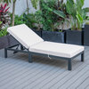 LeisureMod Chelsea Aluminum Patio Chasie Lounge Chair With Cushions, Light Gray