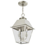 Livex Lighting - Wentworth 2 Light Brushed Nickel Outdoor Medium Pendant Lantern - With its appealing brushed nickel finish and clear glass, the stunning Mansfield collection will make an elegant addition to any outdoor space. Formed from solid brass & traditionally inspired, this two-light outdoor medium pendant is perfect for your entry way. Combining superb craftsmanship and affordable price, this fixture is sure to be a timeless addition to your home.