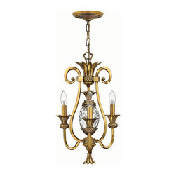 Hinkley - Hinkley Plantation 3-Light Burnished Brass Up Mini Chandelier - Chandeliers
