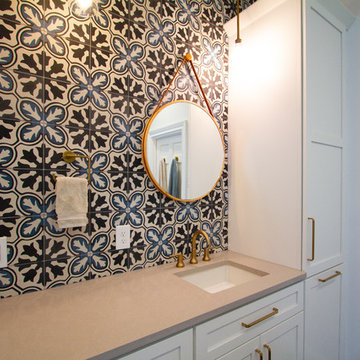 Bold Vanity Accent Wall from The Cement Tile Shop
